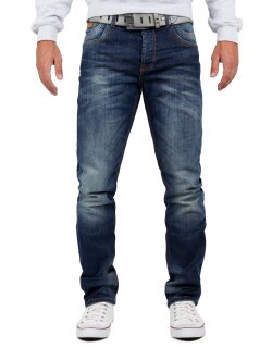 Cipo & Baxx Regular Fit Jeans Herren Stonewashed CD186A Blue W40/L36