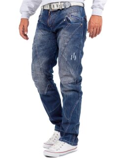 Cipo & Baxx Regular Fit Jeans Herren Stonewashed C0768 Blue W32/L34