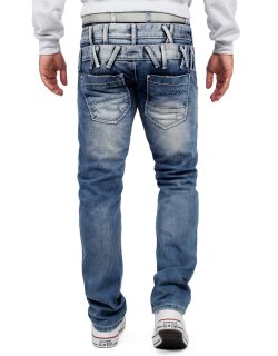 Cipo & Baxx regular fit Jeans Herren Stonewashed CD466 Blue W40/L32