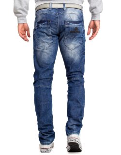 Cipo & Baxx Regular Fit Hose Herren Stonewashed Blau W40/L32 - CD491
