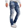 Cipo & Baxx Regular Fit Hose Herren Stonewashed Blau W40/L32 - CD491