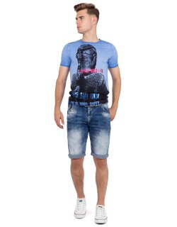 Cipo & Baxx Herren Shorts 21CB17-BANS Blau W32