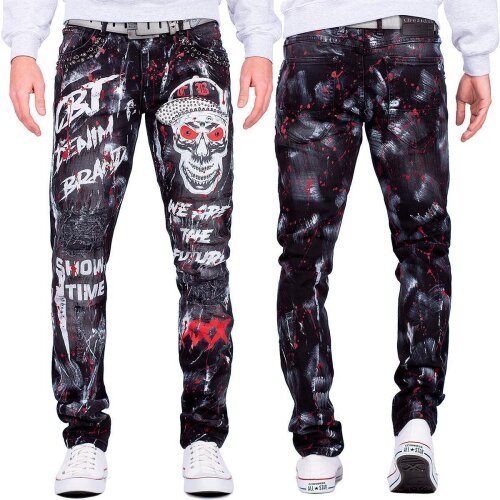Cipo & Baxx straight fit Jeans Herren Denim CD700 Black W30/L32