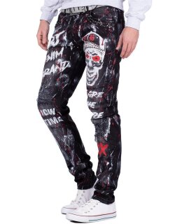 Cipo & Baxx straight fit Jeans Herren Denim CD700 Black W30/L32