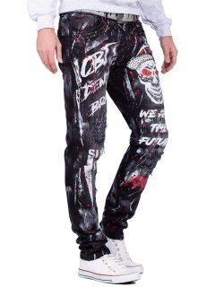 Cipo & Baxx Herren Jeans CD700 Schwarz W32/L34