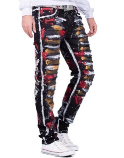 Cipo & Baxx straight fit Jeans Herren Denim CD715 Black W40/L32