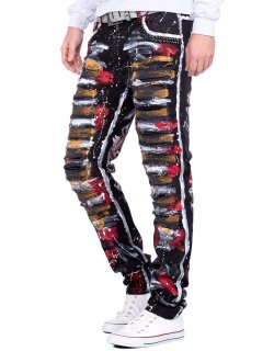 Cipo & Baxx straight fit Jeans Herren Denim CD715 Black W40/L32