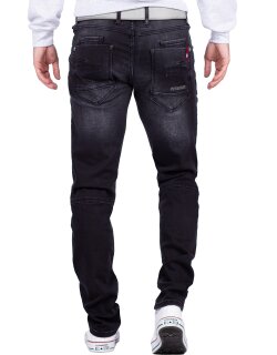 Cipo & Baxx straight fit Jeans Herren Stonewashed CD699 Black W34/L32