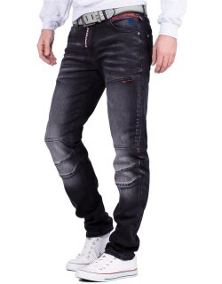 Cipo & Baxx straight fit Jeans Herren Stonewashed CD699 Black W34/L32
