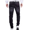Cipo & Baxx straight fit Jeans Herren Stonewashed CD699 Black