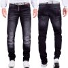 Cipo & Baxx straight fit Jeans Herren Stonewashed CD699 Black W36/L34