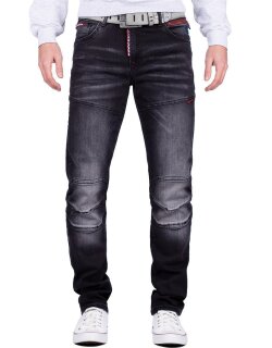 Cipo & Baxx straight fit Jeans Herren Stonewashed CD699 Black W38/L34