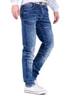 Cipo & Baxx straight fit Jeans Herren Stonewashed CD698 Blue W33/L34
