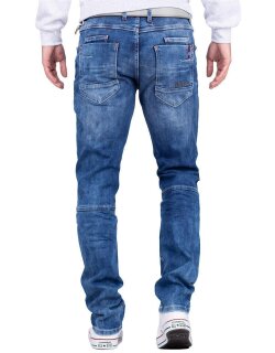 Cipo & Baxx straight fit Jeans Herren Stonewashed CD698 Blue W34/L34