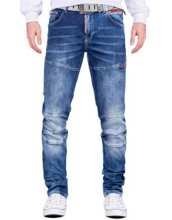 Cipo & Baxx straight fit Jeans Herren Stonewashed CD698 Blue W36/L34