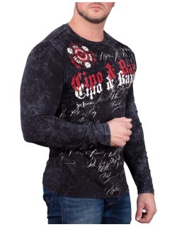 Cipo & Baxx regular fit Longsleeve Herren  CL489 Black M