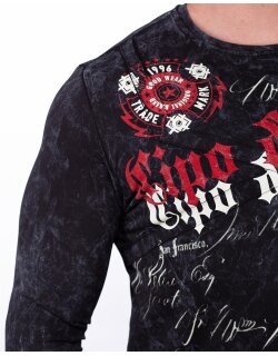 Cipo & Baxx regular fit Longsleeve Herren  CL489 Black M