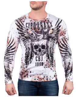 Cipo & Baxx Herren Longsleeve CL494 Weiß S