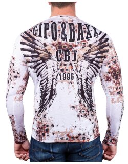 Cipo & Baxx regular fit Longsleeve Herren  CL494 White S