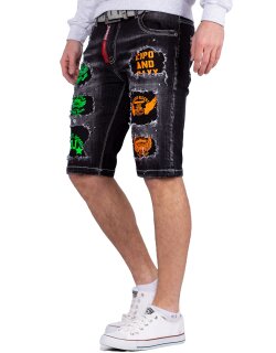 Cipo & Baxx regular fit Shorts Herren Stonewashed CK241 Black