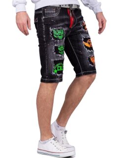 Cipo & Baxx regular fit Shorts Herren Stonewashed CK241 Black