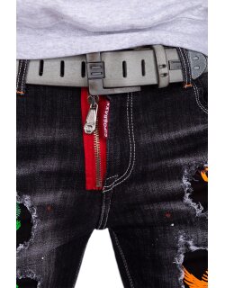 Cipo & Baxx regular fit Shorts Herren Stonewashed CK241 Black