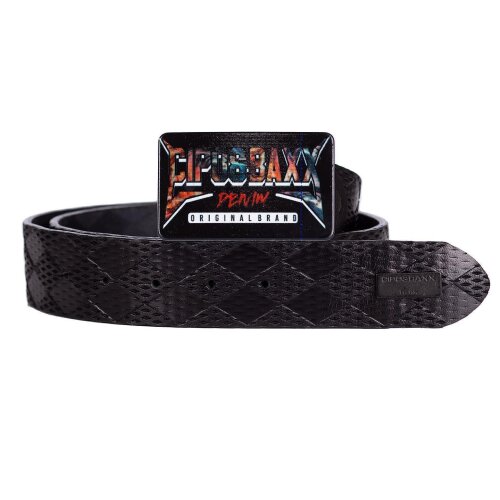 Cipo & Baxx Herren Gürtel CG204 Schwarz 85cm x 3,8cm