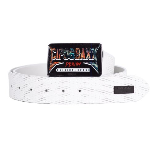 Cipo & Baxx Gürtel Herren CG204 White 85cm x 3,8cm