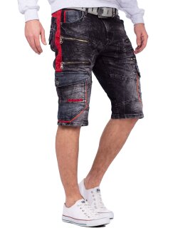 Cipo & Baxx regular fit Shorts Herren Stonewashed CK224 Black W29