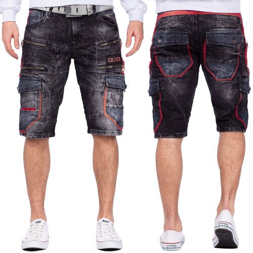 Cipo & Baxx regular fit Shorts Herren Stonewashed CK224 Black W32