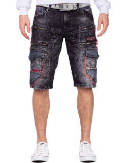 Cipo & Baxx regular fit Shorts Herren Stonewashed CK224 Black W32