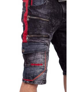 Cipo & Baxx regular fit Shorts Herren Stonewashed CK224 Black W36