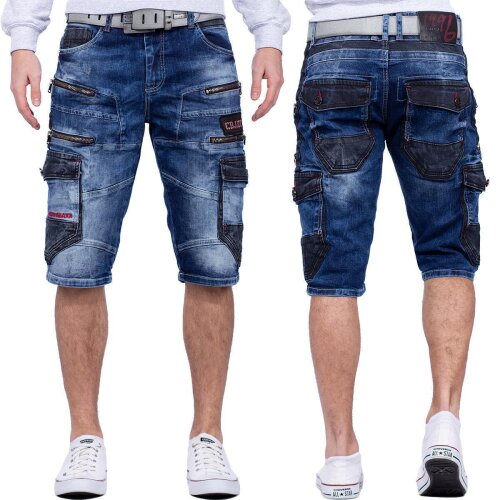 Cipo & Baxx Regular Fit Shorts Herren Stonewashed CK234 Blue W31