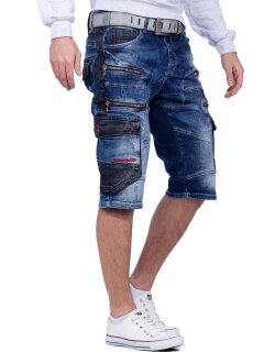Cipo & Baxx Regular Fit Shorts Herren Stonewashed CK234 Blue W40