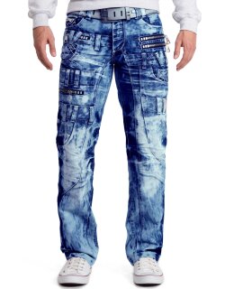Kosmo Lupo Herren Jeans KM009 Blau W33/L32