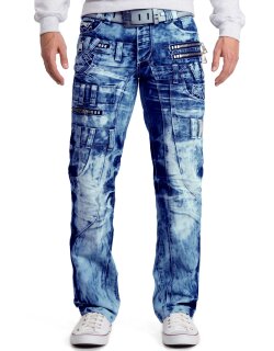 Kosmo Lupo Herren Jeans KM009 Blau W36/L34