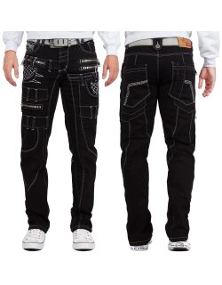 Kosmo Lupo Regular Fit Jeans Herren Stonewashed KM009...