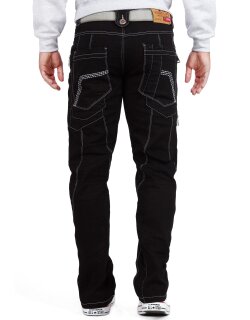 Kosmo Lupo Herren Jeans KM009-1 Schwarz W36/L34