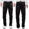Kosmo Lupo Regular Fit Jeans Herren Stonewashed KM009 Black W36/L34