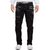 Kosmo Lupo Regular Fit Jeans Herren Stonewashed KM009 Black W36/L34