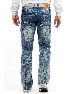 Kosmo Lupo Regular Fit Jeans Herren Stonewashed KM8004 Blue W33/L32