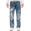 Kosmo Lupo Regular Fit Jeans Herren Stonewashed KM8004 Blue W33/L32
