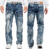 Kosmo Lupo Regular Fit Jeans Herren Stonewashed KM8004 Blue W36/L34