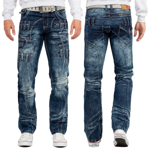 Kosmo Lupo Herren Jeans KM8002 Blau W34/L34