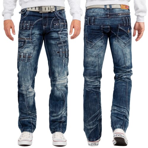 Kosmo Lupo Regular Fit Jeans Stonewashed  KM8002 Blue W38/L34