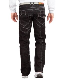 Kosmo Lupo Regular Fit Jeans Stonewashed  KM8002 Black W33/L32