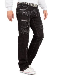 Kosmo Lupo Regular Fit Jeans Stonewashed  KM8002 Black W33/L32