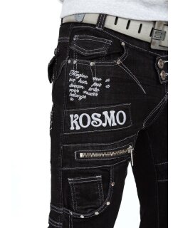 Kosmo Lupo Herren Jeans KM051-1 Schwarz W32/L32