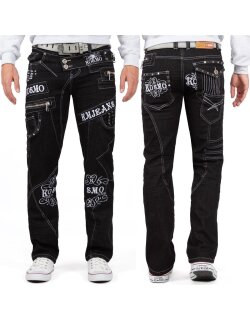 Kosmo Lupo Regular Fit Jeans Stonewashed  KM051-1 Black...