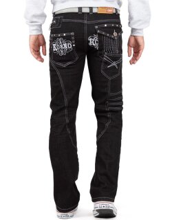 Kosmo Lupo Regular Fit Jeans Stonewashed  KM051-1 Black W32/L32